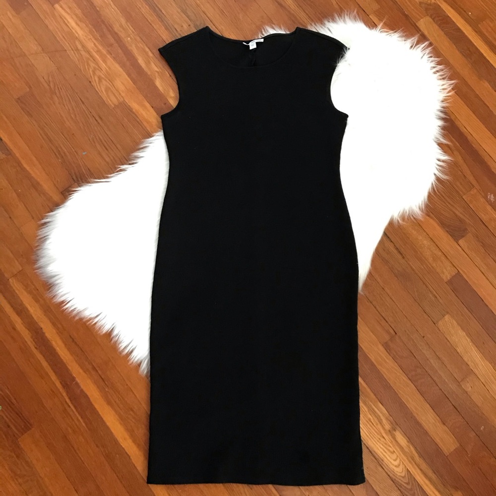 Standard James Perse Black Textured Dress Size 1